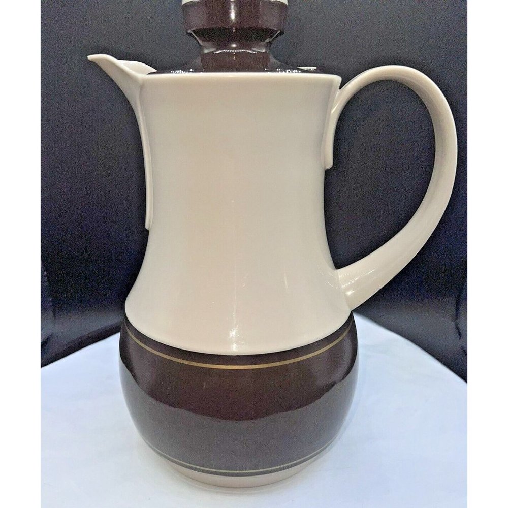 Vintage Thermos Ingried No. 570 Coffee Pot Made In West Germany Brown & Beige